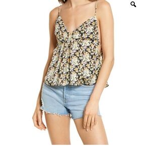 Free People Black Floral Camisole